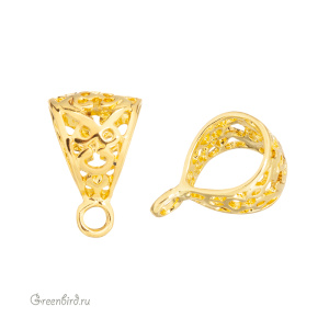 Коннектор-бейл "Барокко" 17 мм, золото, 1 шт. (#SVA-BAIL-04BG)