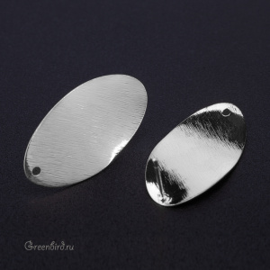 Пуссеты "Эллипс", родий, пара (#SVAE-140R)