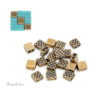 CYMBAL Металлическая бусина TILA "Parasporos", ант. латунь, 1 шт. (#TL-012330-AB)