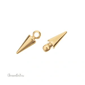 Подвеска "Шип" 12 мм, золото, 1 шт. (#SVA-BASE-080G)