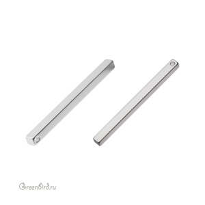 Подвеска "Блок" 40 мм, матовый родий, 1 шт. (9M948), Корея