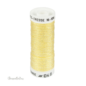 Металлизированная нить Tresse #16 AVAS, желтый, 10 м (#16-046)