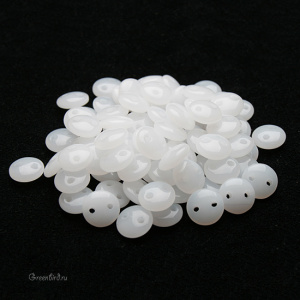 Lentil 2 отверстия 6mm, Alabaster, 10 гр (#02010)