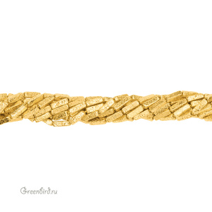 Бусины Геметин "Палочки" 13 мм, желтое золото, нить (#SVA-HMTN-12)