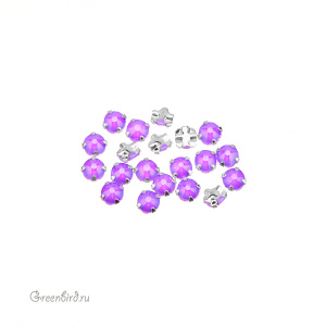 53100 Roses Montees SS12 (3мм) в оправе, серебро – Electric Violet (#001L148S)