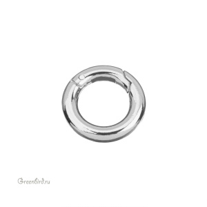 Кольцо-карабин круглое 20 мм, родий, 1 шт. (#SV1701-Z015-R)