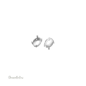 4120 Оправа для ювелирного кристалла Oval Fancy Stone 8х6 мм, белая бронза