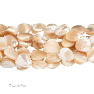 Бусина "Сердце" 10 мм, кофейный перламутр, 1 шт. (#SVA-PRL-002)