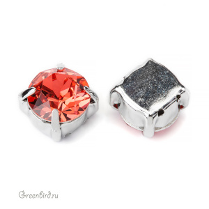 1088 Chaton SS39 в оправе, родий – Padparadscha (#542)