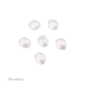 Жемчуг "Майорка" 15 x 13 мм, граненый, белый, 1 шт (#SV1701-9012)