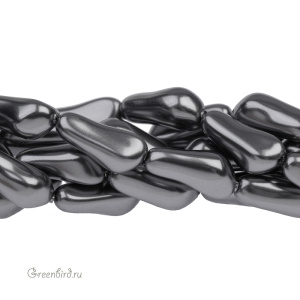 Жемчуг барочный длинный 14 мм #5844 Dark Grey (#617)