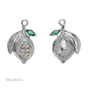 Подвеска "Лимон" с фианитами, родий (#SVA-FIAN-007R)