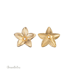 Шапочка "Чашелистник", матовое золото, 1 шт. (#9H294), Корея