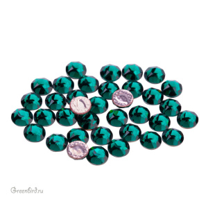 Swarovski 2078 Термостразы круглые SS16, изумруд (#205), уп. 36 шт.