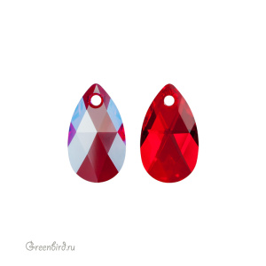 Swarovski 6106 подвеска Капля 16 мм, светлый сиам с мерцанием (#227SHIM), 1 шт.