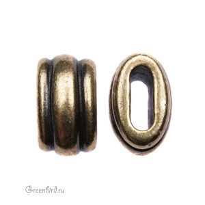 Бусина "Деко баррель" 11х6, ант. латунь, 1 шт. (#TC-5804)