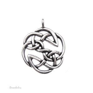 Подвеска "Открытый узел", ант. серебро, 1 шт. (#TC-7508)