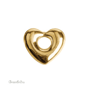 Подвеска "Сердце" 12 мм, золото, 1 шт. (#SV1701-Pendant-72G)
