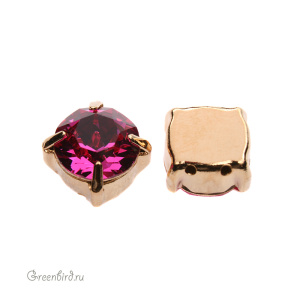 Swarovski 1088 Шатон в оправе SS39, золото, фуксия (#502), 1 шт.