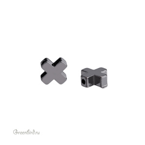 Бусина фигурная "Плюсик", gunmetal, 1 шт. (#SVABM-11T)