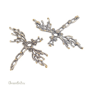 "Бабочки", центральный элемент, винтаж, 1 шт. (#В3606) "Бабочки", центральный элемент, винтаж, 1 шт. (#В3606)