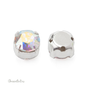 53203 Chaton Montees SS29 в оправе, серебро – Crystal AB (#001AB)