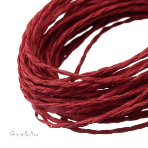 Крученая рафия, 2 мм, красный матовый (#4291)