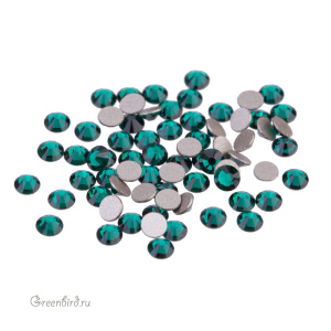 2058 Кристалл холодной фиксации Rose Flatback SS7 – Emerald (#205), уп. 72шт.