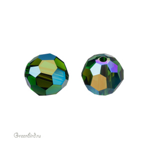 Swarovski 5000 Бусина круглая 8 мм, темный мох радужный (#260AB), 1 шт.