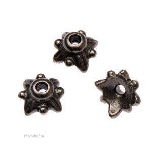 Чашечка "Лист", gunmetal, 1 шт. (#TC-5570) Чашечка "Лист", gunmetal, 1 шт. (#TC-5570)