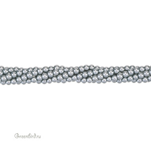 Жемчуг Crystalbird, круглый, 4 мм, Dark Grey, нить (#21)
