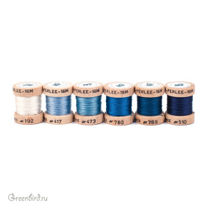 Набор шелковых нитей AVAS Soie Perlee® 6 Nuances — Bleu