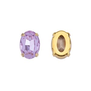 Кристалл в оправе 4120C 14x10 мм Crystalbird - Violet (#371), золотистый, 1 шт.