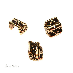 Чашечка для кулона "LUNA", ант. золото, 1 шт. (#TC-5622)