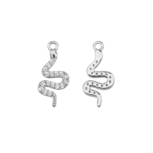 Подвеска с фианитами "Змейка", родий, 1 шт. (#SVA-FIAN-175R)