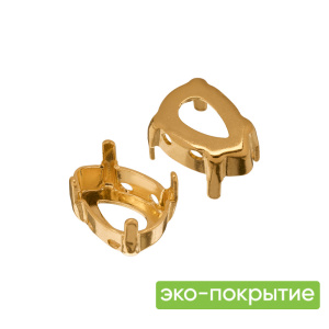 Оправа эко-покрытие 4320 Капля 10х7 мм, золото, 1 шт.