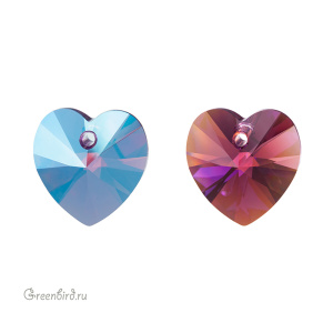 Swarovski 6228 подвеска Сердце 14 мм, аметист с мерцанием (#204SHIM), 1 шт.