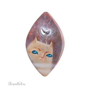Авторский кабошон, ручная роспись (#JN2-31)