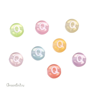 Бусина-буква "Q" цветная, 1 шт. (#SV-Col-Q) Бусина-буква "Q" цветная, 1 шт. (#SV-Col-Q)