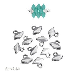 CYMBAL Концевик "Komia" для GemDuo, ант. серебро, 1 шт. (#GD-012498-SP)