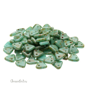 CzechMates Triangle 6мм, Opaque Turquoise/Picasso, 10 гр (#T63130)