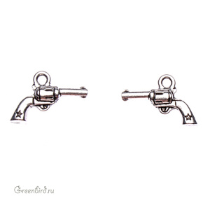 Подвеска "Пистолет", ант. серебро, 1 шт. (#TC-2282)