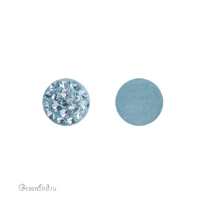 86601 BeCharmed Pave Cabochon 6 мм — Aquamarine (#202)