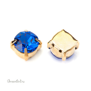 Swarovski 1088 Шатон в оправе SS39, золото, капри синий (#243), 1 шт.