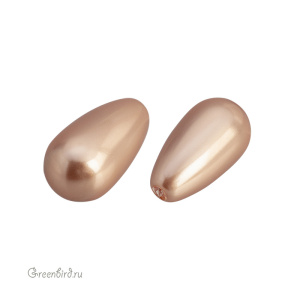 Жемчуг полупросверленный капля 15x8мм #5816 Rose Gold (#769)