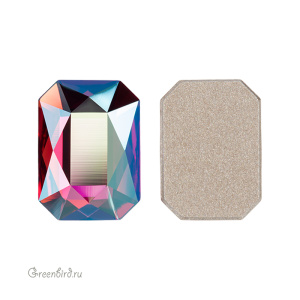 2602 Кристалл холодной фиксации Emerald Cut 14x10 мм – Fuchsia Shimmer (#502SHIM)