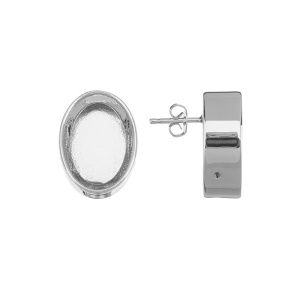 Пуссеты-оправы Crystalbird для 4120 Oval FS 18х13 мм, родий (#CBBS-12)