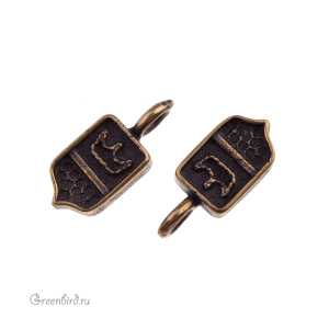 "Время рыцарей", подвеска, ант. латунь, 1 шт. (#Л1318)