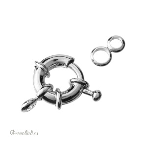 Замок-колечко "Штурвал" 11 мм, родий, 1 шт. (SV1701-JS-20R)