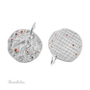 Подвеска с цветными фианитами "Зодиак - Дева", родий, 1 шт. (#SVA-ZOD-06R)